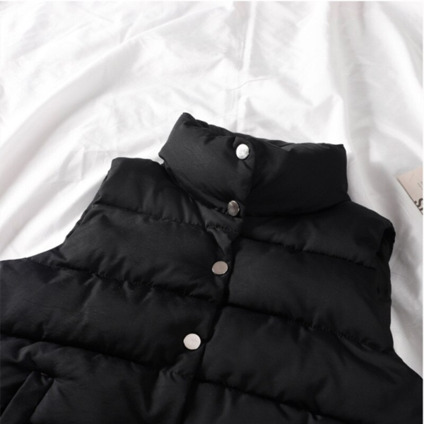 Autumn Winter Women Fashion Waistcoat Solid Sleeveless Waistcoat Pockets Buttons down Vest Warm Coat Female Padded Jackets - Image 7