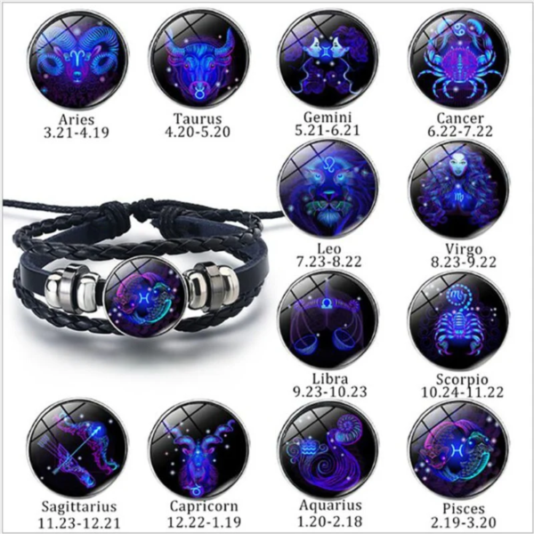 Zodiac Constellation Bracelet Braided Design Bracelet for Men Women Kids - Image 9